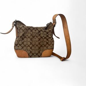 Vintage Coach Tan and Brown Monogram Bag